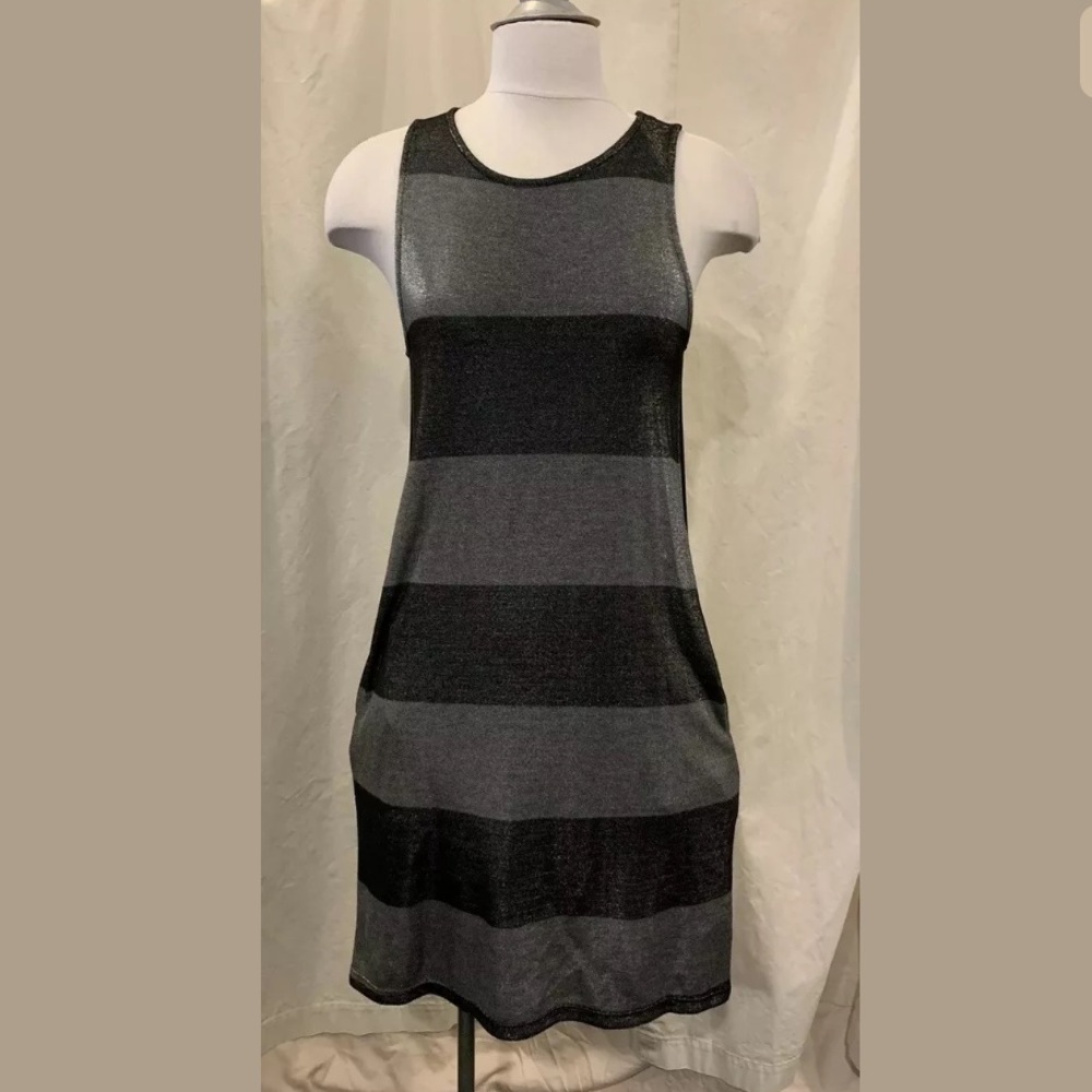 Three Dots Black/silver Sleeveless Dress 9089 - 10